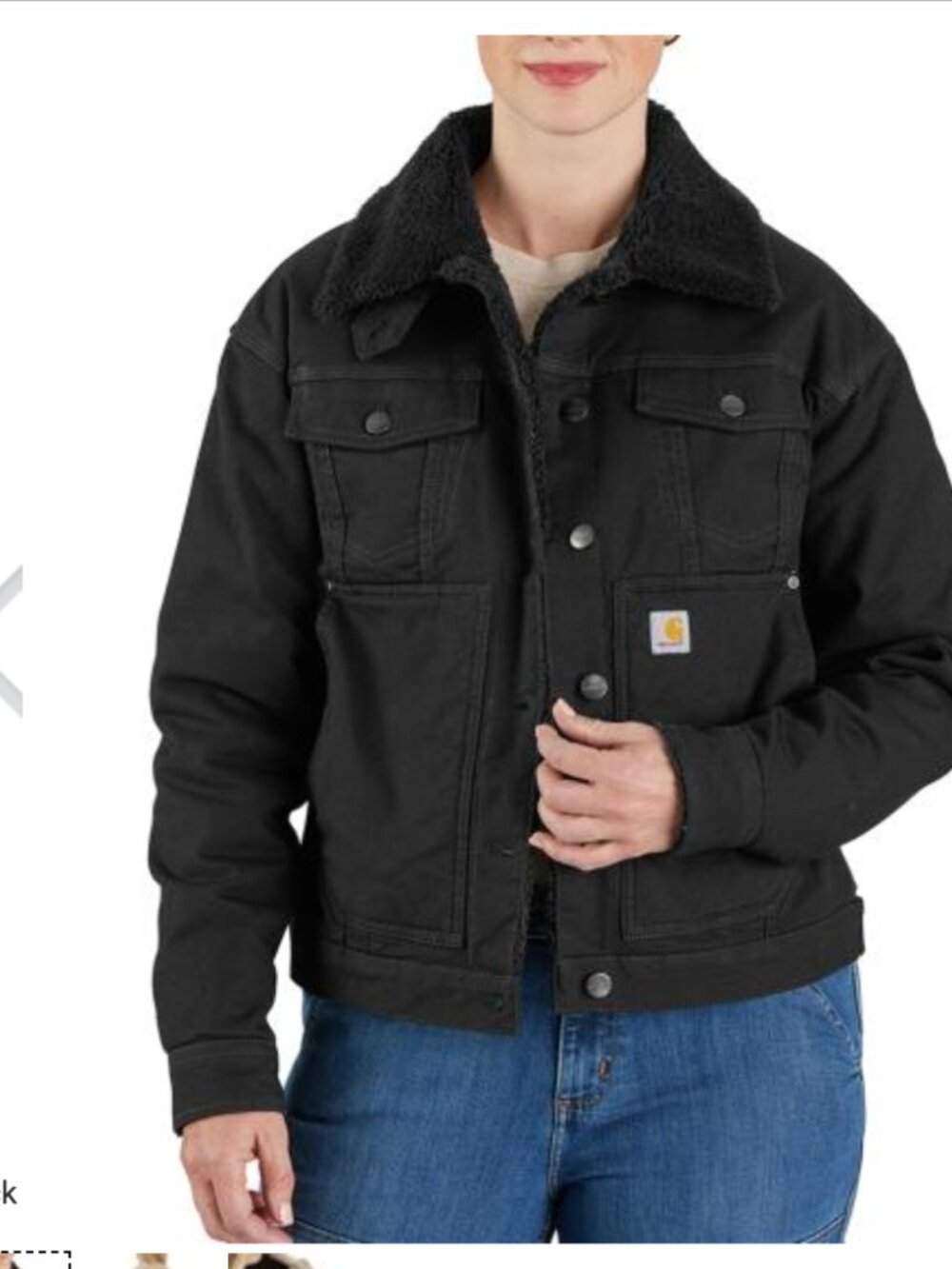 Carhartt Women's Rugged Flex® Loose Fit Canvas Sherpa-Lined Jacket NWT sz S - Picture 2 of 9